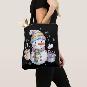 Christmas Snowman Gift Holiday Winter Xmas Coffee Tote Bag