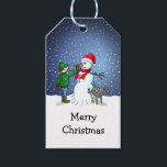 Christmas Snowman Gift Tags<br><div class="desc">The Boy, Dog and Christmas Snowman on Gift Tags.</div>