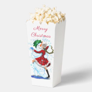 Christmas Snowman Girl Dancers Funny Popcorn Box