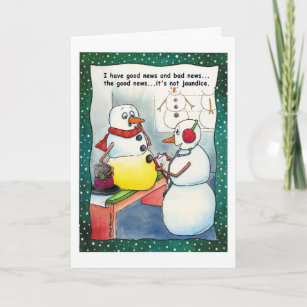 Christmas:  Snowman Good News, Bad News Card