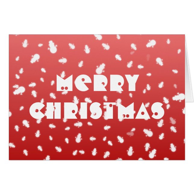 Christmas Snowman Greeting Card (Front Horizontal)