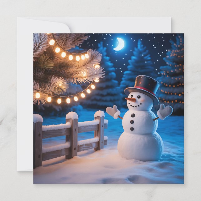 Christmas Snowman Greeting Card (Front)