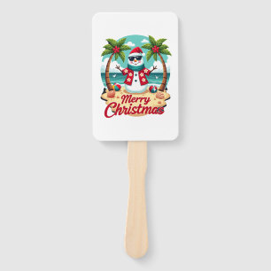 christmas Snowman Hand Fan