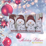 Christmas Snowman Happy Holidays Lumbar Pillow<br><div class="desc">Christmas Snowman Wishing Everyone a Happy Holiday</div>
