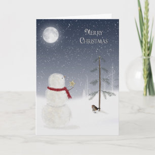 Christmas Snowman Holiday Card
