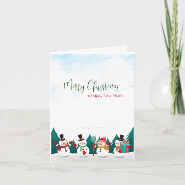 Christmas Snowman Holiday Card (Front)