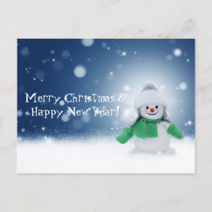 Christmas Snowman Holiday Postcard