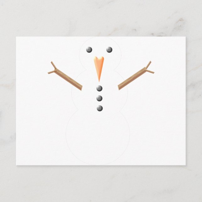 christmas snowman holiday postcard (Front)