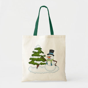 Christmas Snowman Holiday Tote Bag