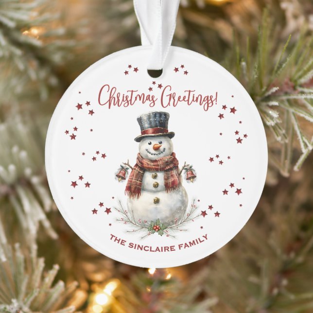 Christmas Snowman Holiday With Name (Arbre)