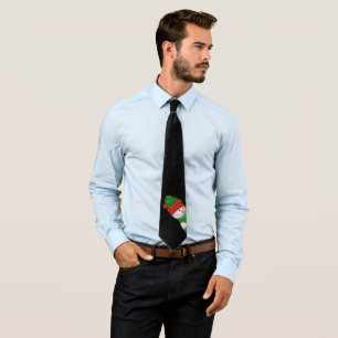 Christmas snowman in snowflakes tie