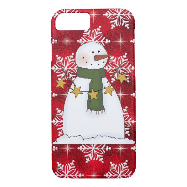 Christmas snowman iPhone 7 barely there case (Back)