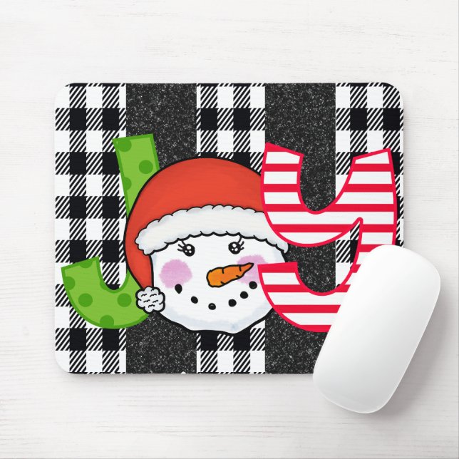 Christmas Snowman Joy Mouse Pad (With Mouse)