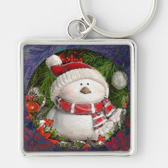 Christmas Snowman Keychain (Front)