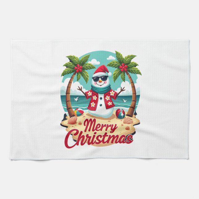christmas Snowman Kitchen Towel (Horizontal)
