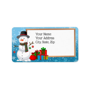 Christmas Snowman Label