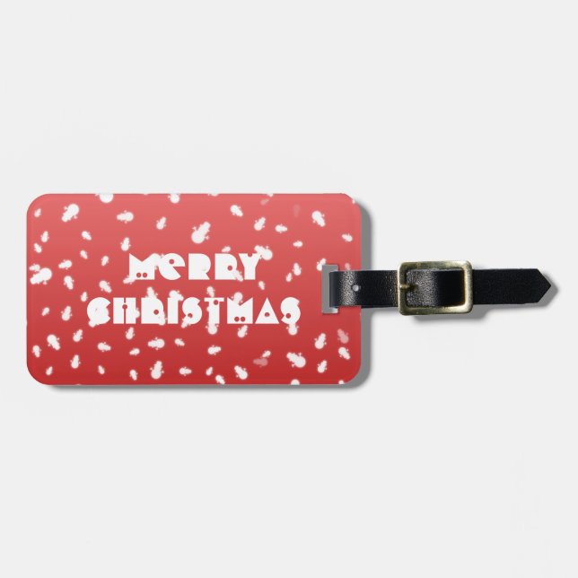 Christmas Snowman Luggage Tag (Front Horizontal)