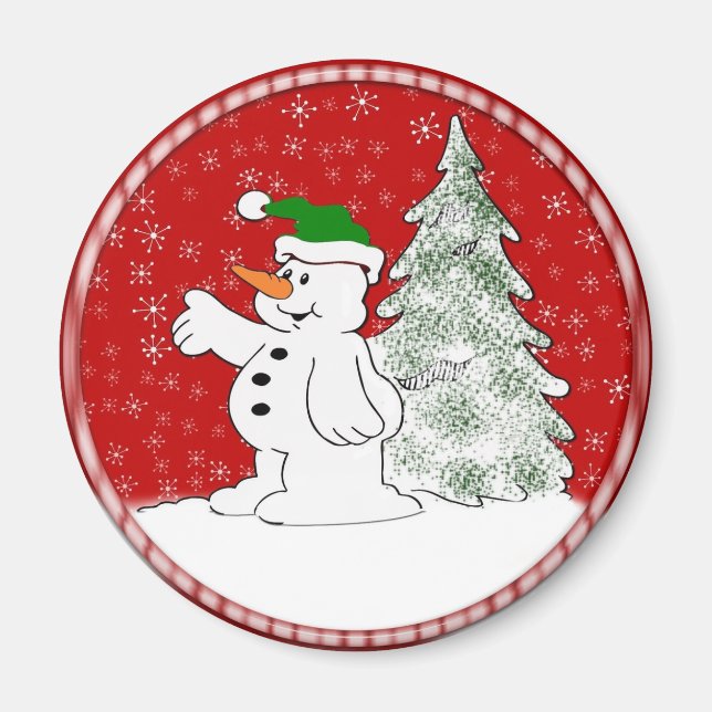Christmas Snowman Magnet (Front)