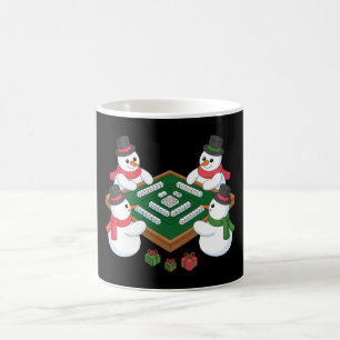 Christmas Snowman Mahjong Game Table Xmas Holiday Coffee Mug