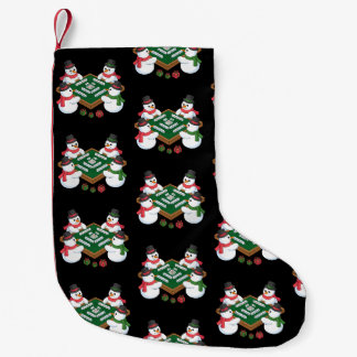 Christmas Snowman Mahjong Game Table Xmas Holiday Small Christmas Stocking