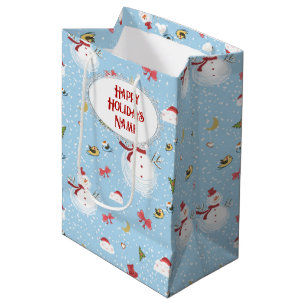 Christmas Snowman Medium Gift Bag