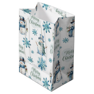 Christmas Snowman Medium Gift Bag