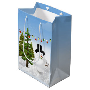 Christmas Snowman  Medium Gift Bag