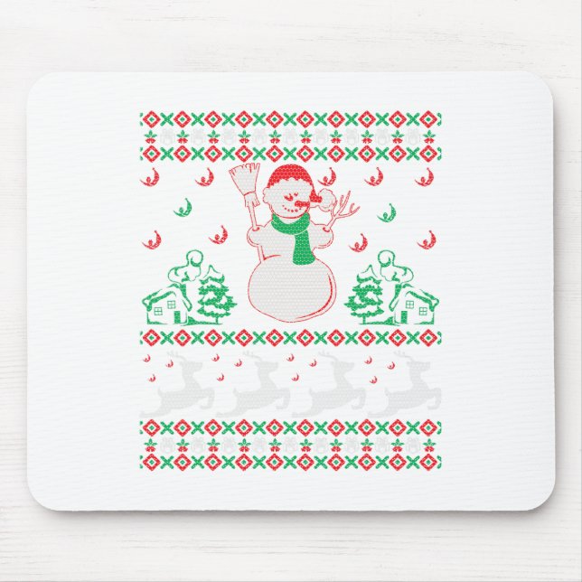 Christmas Snowman  Mouse Pad (Front)