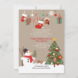 Christmas Snowman Moving Announcement<br><div class="desc">A cute snowman, a Christmas tree and hanging Christmas items create a charming holiday card with which to send your Christmas greetings and notify friends and family of your new address. The card is easy to customize with your wording, font, font colour and choice of six paper types.Not exactly what...</div>