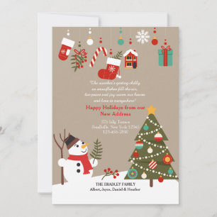 Christmas Snowman Moving Announcement