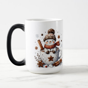 Christmas Snowman Mug, Hot Cocoa Festive Winter Ar Magic Mug