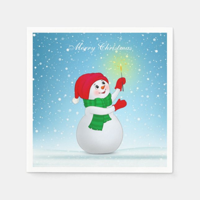 Christmas Snowman Napkin (Front)