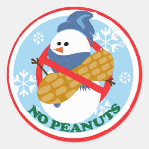 Christmas Snowman No Peanuts Stickers