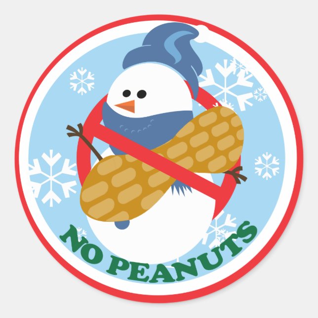 Christmas Snowman No Peanuts Stickers (Front)