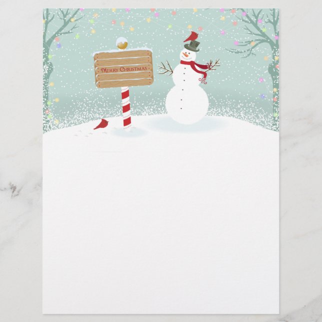 Christmas Snowman North Pole Letterhead (Front)