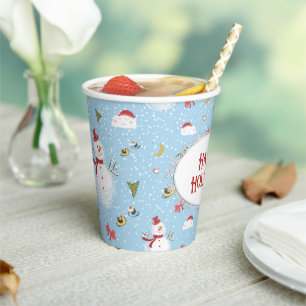 Christmas Snowman Paper Cups