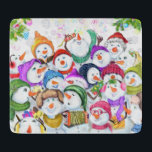 Christmas Snowman Party Cutting Board<br><div class="desc">Cutting Board with Happy Snowmans Merry Christmas Party Funny Drawing Cartoon Snowman Celebration - Choose / Add Your Unique Text / Font / Colour - Make Your Special Cutting Boards Gift - Resize and move or remove and add elements / image with customization tool ! - Drawing and Design by...</div>
