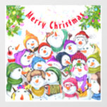 Christmas Snowman Party Funny Window Cling<br><div class="desc">Window Clings with Happy Snowmans Merry Christmas Party Funny Drawing - Choose / Add Your Unique Text / Name / Color - Make Your Special Gift - Resize and move or remove and add elements / text with customization tool ! Drawing and Design by MIGNED. Please see my other projects...</div>