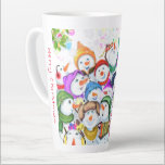 Christmas Snowman Party Latte Mug<br><div class="desc">Latte Mugs with Happy Snowmans Merry Christmas Party Funny Drawing Cartoon Snowman Celebration - Choose / Add Your Unique Text / Font / Colour - Make Your Special Mug Gift - Resize and move or remove and add elements / image with customization tool ! - Drawing and Design by MIGNED....</div>