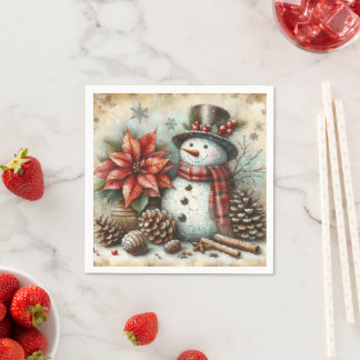 Christmas Snowman Party Napkins