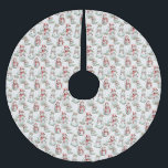 Christmas Snowman Pattern Brushed Polyester Tree Skirt<br><div class="desc">A pattern of snowmen and snowwomen.</div>