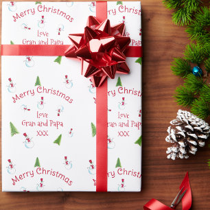 Christmas Snowman Personalized Wrapping Paper