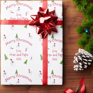Christmas Snowman Personalized Wrapping Paper