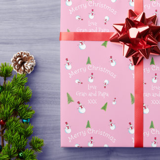 Christmas Snowman Personalized Wrapping Paper