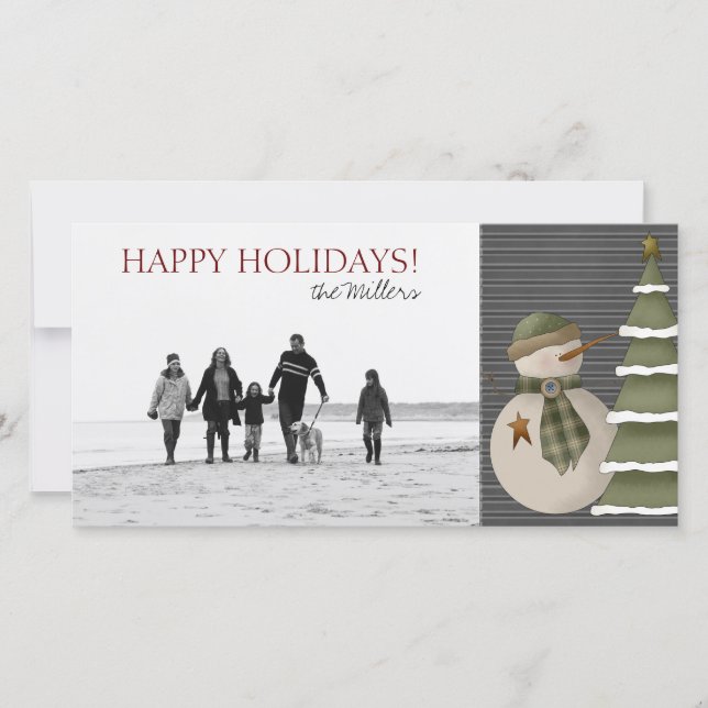 Christmas Snowman Photo Cards (Front)