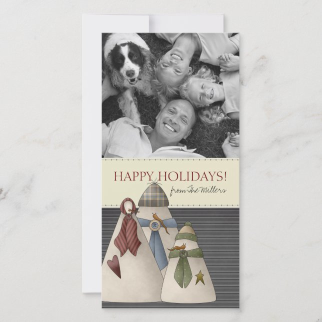 Christmas Snowman Photo Cards (Front)