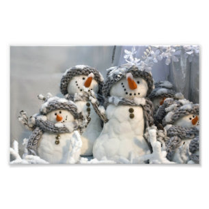 Christmas snowman photo enlargement print