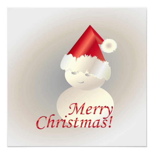 Christmas Snowman Photo Print (Front)