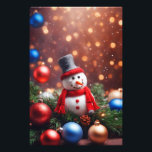 Christmas Snowman Photo Print<br><div class="desc">Christmas Decorated Snowman</div>