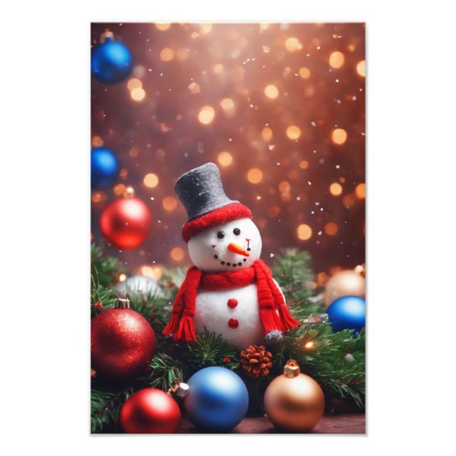 Christmas Snowman Photo Print (Front)